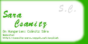 sara csanitz business card