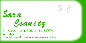sara csanitz business card